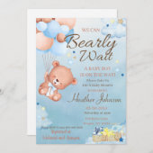 Bear Baby Shower Boy Einladung (Vorne/Hinten)