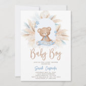 Bear Baby Shower Boy Einladung (Vorderseite)