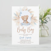 Bear Baby Shower Boy Einladung (Stehend Vorderseite)