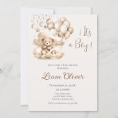 Bear Baby Shower Boy Einladung (Vorderseite)