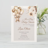 Bear Baby Shower Boy Einladung (Stehend Vorderseite)