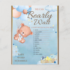 Bear Baby Shower Boy Game