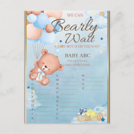 Bear Baby Shower Boy Game Postkarte