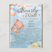 Bear Baby Shower Boy Game Postkarte (Vorderseite)