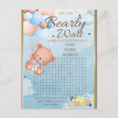 Bear Baby Shower Boy Game Postkarte (Vorderseite)
