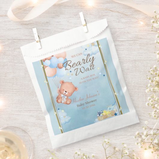 Bear Baby Shower Boy Geschenktütchen (Ausgeschnitten)
