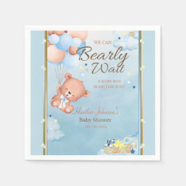 Bear Baby Shower Boy Serviette