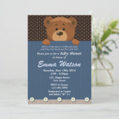 Bear Baby Shower Einladung (Stehend Vorderseite)