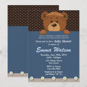 Bear Baby Shower Einladung (Vorne/Hinten)
