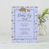 Bear Baby Shower Einladung für Baby Boys (Stehend Vorderseite)