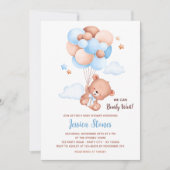 Bear Baby Shower Einladungen - Ballon Sky Boys (Vorderseite)
