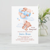 Bear Baby Shower Einladungen - Ballon Sky Boys (Stehend Vorderseite)