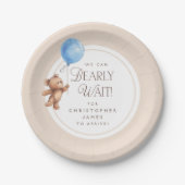 Bear Baby Shower - Elegantes Personalisiert Bear B Pappteller (Vorderseite)