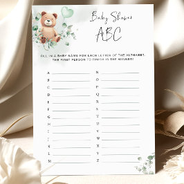Bear Baby Shower Game - Babydusche ABC