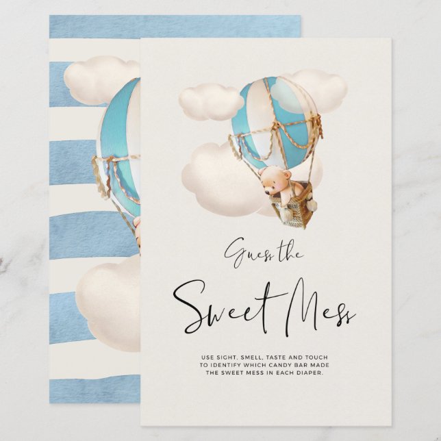 Bear Baby Shower Game - Raten Sie mal, wie das Swe (Vorne/Hinten)