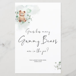 Bear Baby Shower Game - raten Sie, wie viele