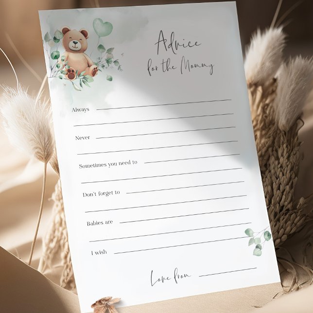 Bear Baby Shower Game - Ratschläge für Mami (Von Creator hochgeladen)