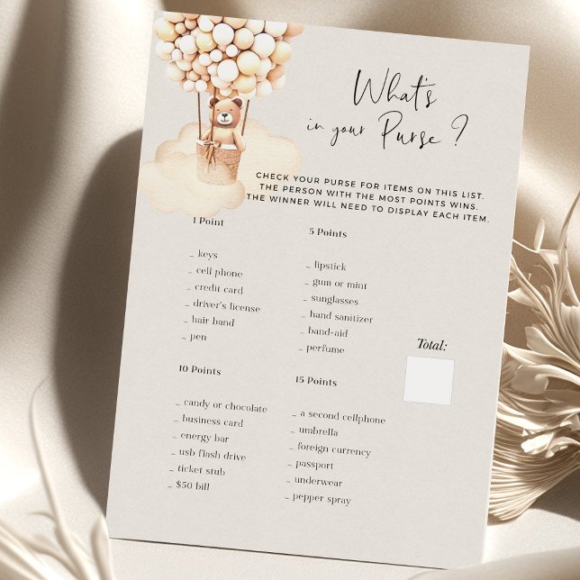 Bear Baby Shower Game, was in Ihrer Tasche ist (Von Creator hochgeladen)