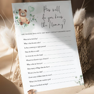 Bear Baby Shower Game - Wie gut kennen Sie Mama?