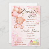 Bear Baby Shower Girl Einladung (Vorne/Hinten)