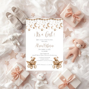 Bear Baby Shower Girl Einladung