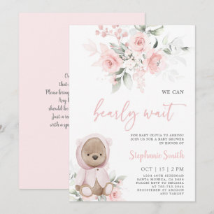 Bear Baby Shower Girl Einladung
