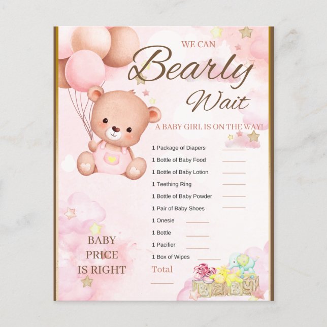Bear Baby Shower Girl Game (Vorderseite)