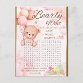 Bear Baby Shower Girl Game Postkarte (Vorderseite)