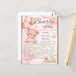 Bear Baby Shower Girl Game Postkarte