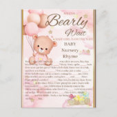 Bear Baby Shower Girl Game Postkarte (Vorderseite)