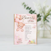 Bear Baby Shower Girl Game Postkarte (Stehend Vorderseite)