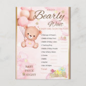 Bear Baby Shower Girl Game Postkarte (Vorderseite)