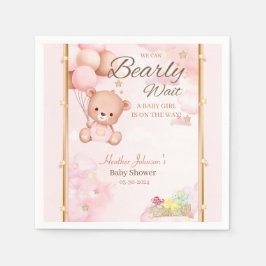 Bear Baby Shower Girl Serviette