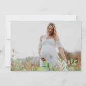 Bear Baby Shower Greenery Wasserfarbe Custom Foto Einladung (Rückseite)