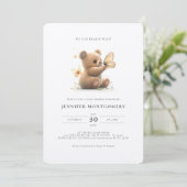 Bear Baby Shower Invitation Geschlecht neutral Einladung (Stehend Vorderseite)