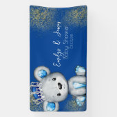 Bear Baby Shower Prince Funkelnd Blue Boys Banner (Vertikal)