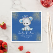 Bear Baby Shower Prince Funkelnd Blue Boys Serviette (Beispiel)