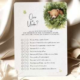 Bear Baby Shower Spiel über oder unter? Einladung