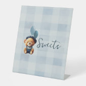 Bear Baby Shower Tabletop Pedestal Schild (Vorderseite)