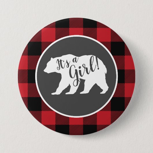 Bear Baby Shower Woodland Lodge Button (Vorderseite)