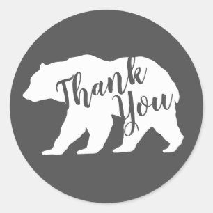 Bear Baby Shower Woodland Lodge Runder Aufkleber