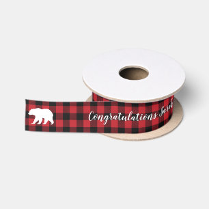 Bear Baby Shower Woodland Lodge Satinband