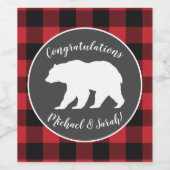 Bear Baby Shower Woodland Lodge Weinetikett (Einzelnes Label)