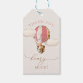 Bear Balloon Baby Shower Geschenkmarken Geschenkanhänger (Vorderseite)