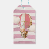Bear Balloon Baby Shower Geschenkmarken Geschenkanhänger (Rückseite)