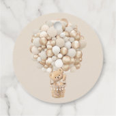 Bear Balloon Babydusche bereit zum Pop Geschenkanhänger (Rückseite)