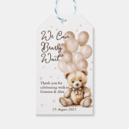 Bear Balloon Babydusche Geschenkanhänger