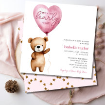 Bear Balloon Bearly Wait Baby Girl Dusche