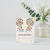 Bear Balloon Bearly Wait Twins Blue Diaper Raffle Begleitkarte (Stehend Vorderseite)