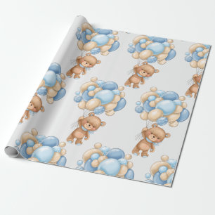Bear Balloon Boy Niedlich Wrapping Paper Geschenkpapier